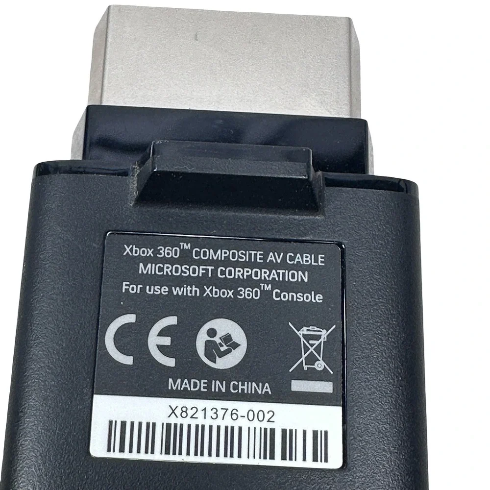 Microsoft Xbox 360 Composite AV Cable RCA X821376-002 Gray Connector OEM Black